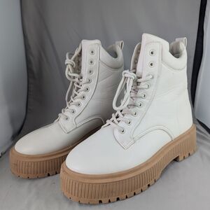 Beige Short Boots Size 10 Winter White Almond Charlotte Russe